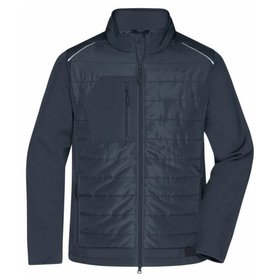 James & Nicholson - Herren Softshell Hybridjacke JN1820, carbon, Größe XL