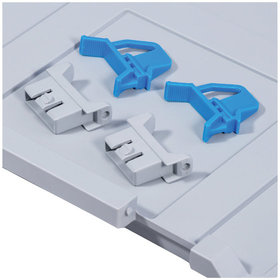 allit® - Schiebeschnappverschluss/Scharnier für ProfiPlus EuroBox, grau/blau, 4 Stück