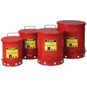 asecos® - Entsorgungsbehälter rund 38 l Stahl rot
