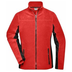 James & Nicholson - Damen Arbeits Fleecejacke JN841, rot/schwarz, Größe XL