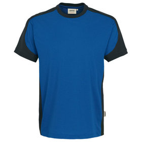 HAKRO - T-Shirt Contrast Mikralinar® 290, royalblau/anthrazit, Größe 2XL