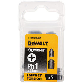 DeWALT - Torsion Bit schlagfest PH1 25mm, 5 Stück