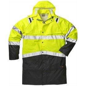 KANSAS® - Warnschutz-Regenjacke 4634, warngelb/schwarz, Größe XL