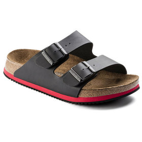 BIRKENSTOCK® - Sandale Arizona Superlauf, Birko-Flor, schwarz/rot, normal, Größe 36