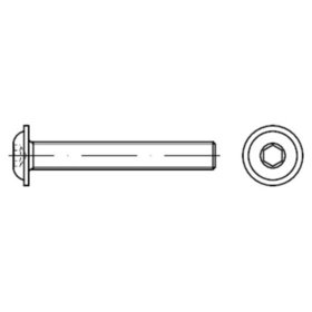 Linsenschraube mit Bund ISO 7380-2 Stahl 10.9 galvanisch verzinkt M4 x 16mm