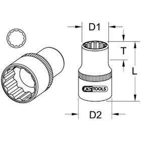 KSTOOLS® - 1/4" CHROMEplus 12-kant-Stecknuss, 13/32"