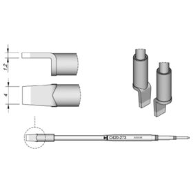 JBC - Lötspitze Serie C420, C420273/4,0mm, für Dual-In-Line-IC