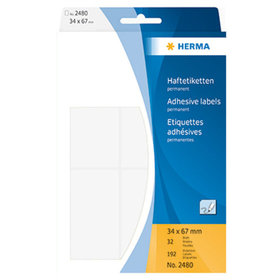 HERMA - Etikett 2480 34x67mm weiß 192er-Pack