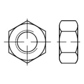 Sechskantmuttern, ISO-Typ 1, ISO 4032 Edelstahl A2 blank M 4 KP