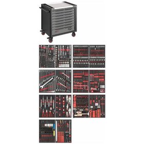 VIGOR® - Werkstattwagen Series XD ∙ extratief ∙ Edelstahl-Arbeitsplatte ∙ mit Sortiment ∙ V4481-XD/775 ∙ 775-teilig