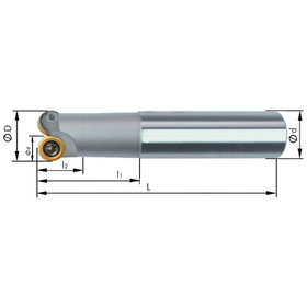 Schaftfräser mit Innenkühlung ø15/ 88mm Z2 für RD