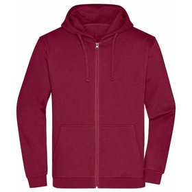 James & Nicholson - Herren Basic Kapuzen-Sweatjacke JN756, wein-rot, Größe S