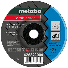 metabo® - 3 Combinator 76x2,0x10 mm, Inox, Trenn- u. Schruppscheibe, gerade Ausführung (626872000)