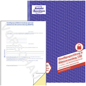 AVERY™ Zweckform - 1765 Einwilligung Bildnisverwendung, A4, selbstdurchschreibend, 2x 40 Blatt