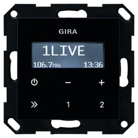 GIRA - Einsatz-Radio sw System 55 glz UP m.Abdeckpl