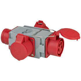 brennenstuhl® - CEE Adapter Stromverteiler IP44 (1x CEE Stecker 400V/16A & 3x CEE Steckdosen 400V/16A)