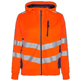 Engel - Safety Damen Sweatcardigan 8027-241, Orange/Blue ink, Größe XS