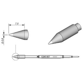 JBC - Lötspitze Serie C245, Rundform, C245937/ø0,6mm, gerade, High Thermal