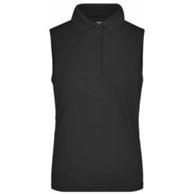 James & Nicholson - Damen Aktiv Poloshirt Armlos JN575, schwarz, Größe XL