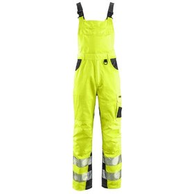 4Protect® - Warnschutz-Latzhose ALABAMA, warngelb/grau, Größe 48