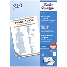 AVERY™ Zweckform - 2585-150 Classic Inkjet Papier, A4, beidseitig beschichtet, 100 g/m², 150 Blatt