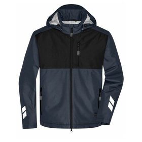 James & Nicholson - Winter Workwear Hardshell Jacke Sorona® JN1815, carbon/schwarz, Größe XS