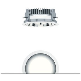 Zumtobel - LED-Einbaudownlight 19W 3000K ws 2619lm Alu mt 1LED dim IP44 hglz Ø200x89mm