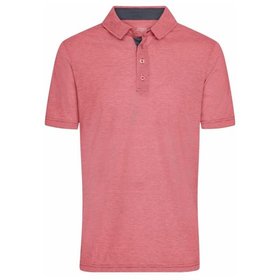 James & Nicholson - Herren Poloshirt Bicolor JN754, rot/weiß, Größe S