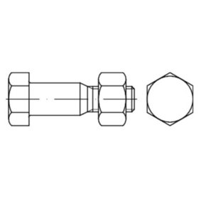 Sechskant-Paßschraube mit 6-kant-Mutter DIN 7968 MU Stahl 5.6/CE galvanisch verzinkt M24 x 90mm