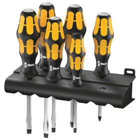 Wera® - Schraubendreher-Satz 932/918/6, 6-teilig + Rack, für Pozidriv / Schlitz