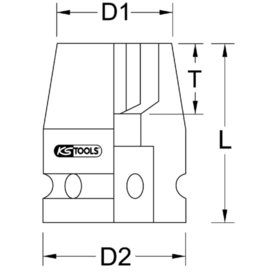 KSTOOLS® - 1/4" Sechskant-Kraft-Stecknuss, kurz, 5,5mm