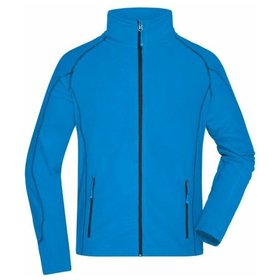 James & Nicholson - Herren Waffelfleece Jacke JN597, aqua-blau/navy-blau, Größe L