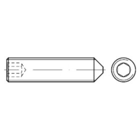 Gewindestift mit ISK und Spitze DIN 914 Stahl 45 H verzinkt M10 x 1,5 x 10mm