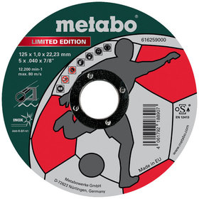 metabo® - Limited Edition Soccer 125 x 1,0 x 22,23 mm, Inox, Trennscheibe, gerade Ausführung (616259000)