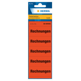 HERMA - Ordneretikett Rechnungen 1742 60x26mm rot 100er-Pack