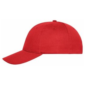 James & Nicholson - 6 Panel Cap Bio Baumwolle MB6236, rot, Einheitsgröße