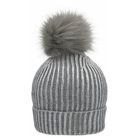 James & Nicholson - Damen Metallic Beanie MB7143, silber/hellgrau, Einheitsgröße