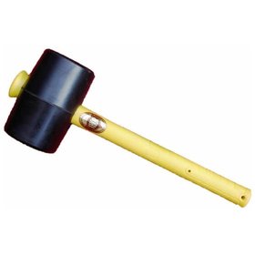 THOR - Schwarzgummi Hammer, Rund Ø x l 54 x 90 mm, 325 g, mit Fiberglas Stiel