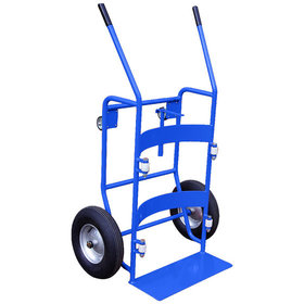 Eichinger® - Fasskippbock mit luftgefüllten Reifen und 2 Zusatzrollen, enzianblau