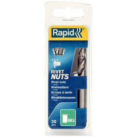 Rapid® - Blindnietmuttern M3 + Bohrer 20er Pack, 5000670