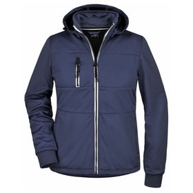 James & Nicholson - Damen Softshelljacke maritim JN1077, navy-blau/weiß, Größe L