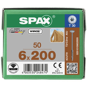 SPAX® - Teilgewinde St WIROX TG Holzbauschraube T 30, 6x200mm
