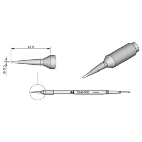 JBC - Lötspitze Serie C245, Rundform, C245036/ø0,5mm, gerade