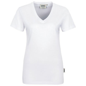 HAKRO - Damen V-Shirt Classic 126, weiß, Größe S