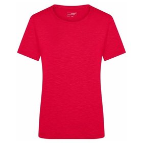 James & Nicholson - Damen Active Slubshirt Rundhals JN749, rot, Größe M