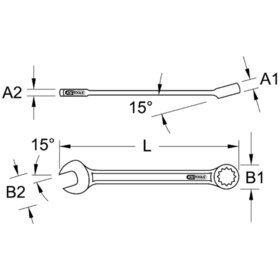 KSTOOLS® - EDELSTAHL Ringmaulschlüssel, 10mm, abgewinkelt