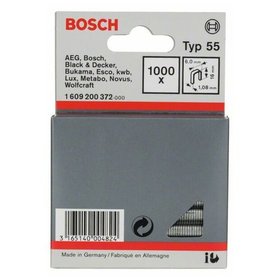 Bosch - Schmalrückenklammer Typ 55, 6 x 1,08 x 16mm, 1000er-Pack (1609200372)