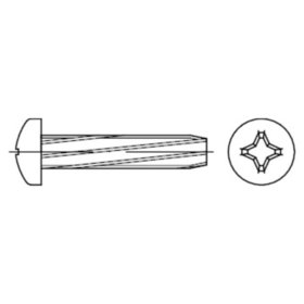 Gewindeschneid-Schraube DIN 7516 A -H Stahl galvanisch verzinkt M4 x 20mm