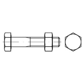 Sechskantschraube mit Schaft ISO 4014 MU 8.8 CE galv.verz. M24x180 SB