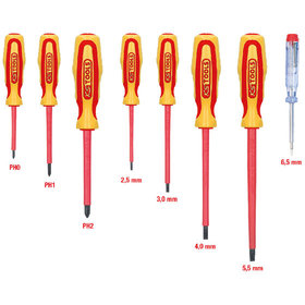 KSTOOLS® - ERGOTORQUE VDE Schraubendreher-Satz, PH+Schlitz, 8-teilig